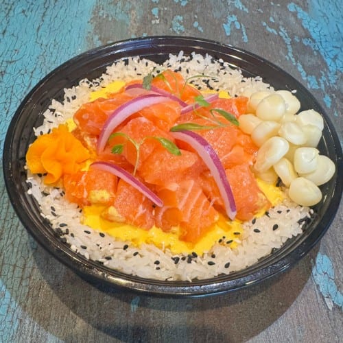 Salmon ceviche bowl.